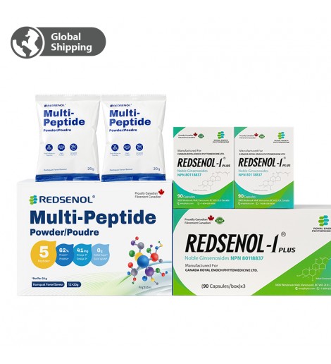 Redsenol Multi-Peptides: Soy, ovalbumin, whey, sea cucumber and shiitake Peptides