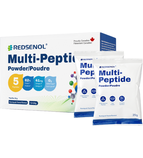 Redsenol Multi-Peptides: Soy, ovalbumin, whey, sea cucumber and shiitake Peptides