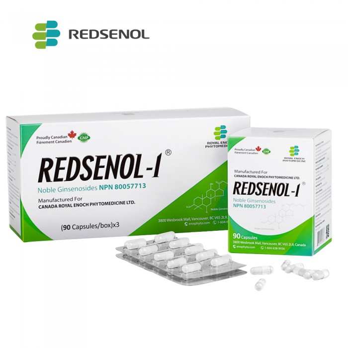 Redsenol-1 Noble Ginsenoside Capsules Contain 16 Rare Ginsenosides- 3 Boxes x 90 Capsules