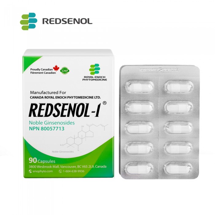 Redsenol-1 Noble Ginsenoside Capsules Contain 16 Rare Ginsenosides- 1 Box x 90 Capsules